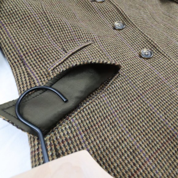 RALPH LAUREN BROWN PURPLE MULTI HOUNDS-TOOTH BLAZER JACKET SIZE 12 - Picture 10 of 15